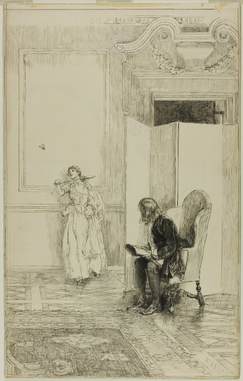 Krydsede nu et spejls ansigt af Edwin Austin Abbey