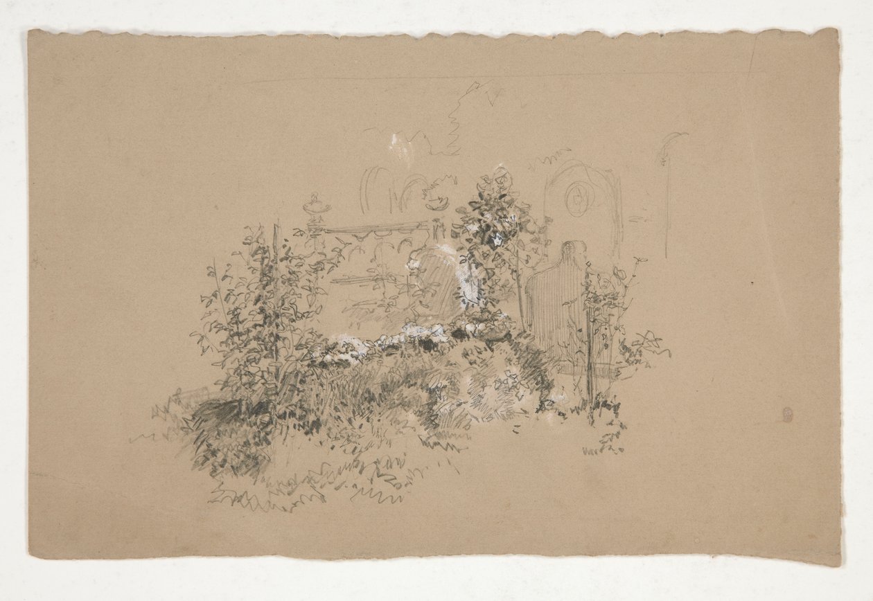 Tilgroet have(?) kirkegård(?) af Edwin Austin Abbey