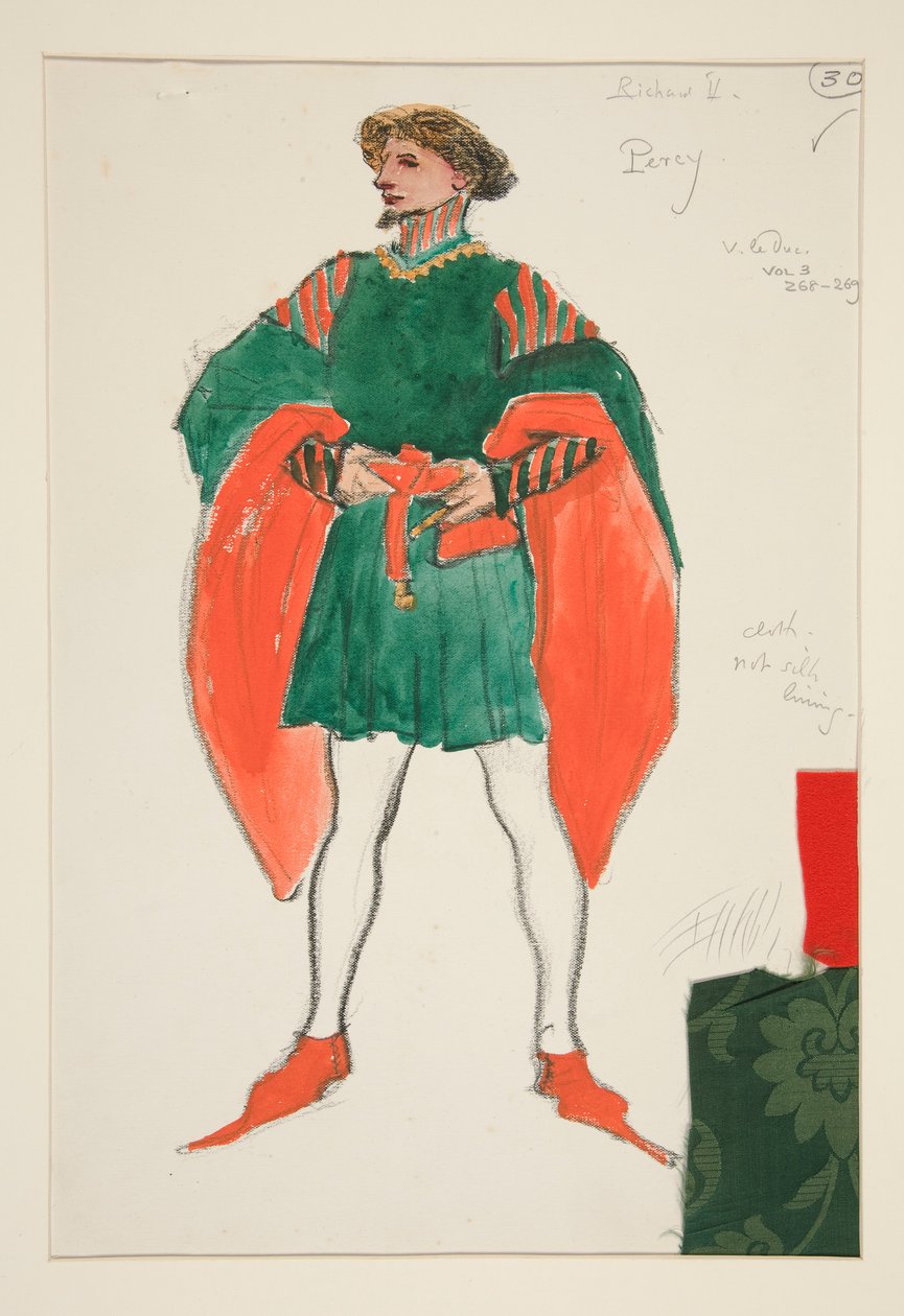 Percy, kostumeskitse til Henry Irving af Edwin Austin Abbey