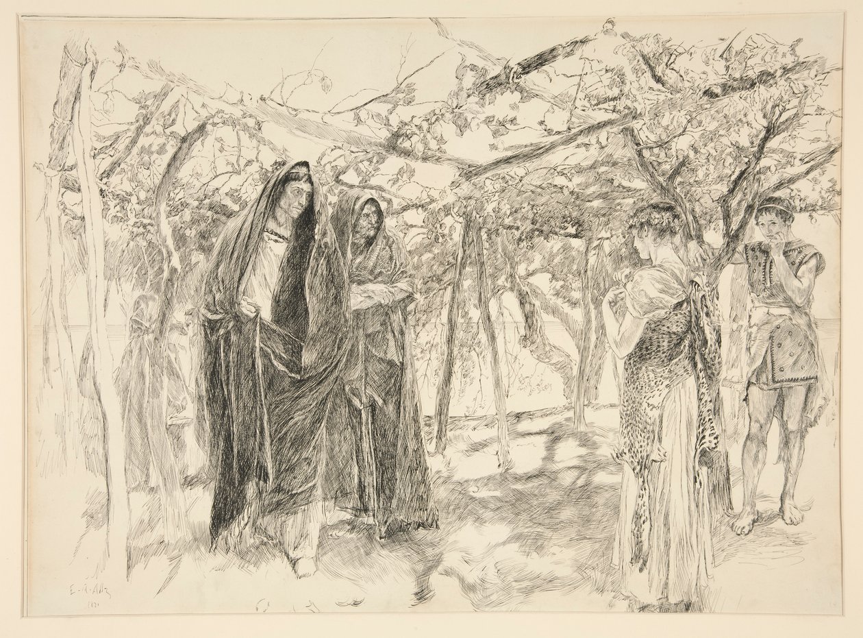 Polixenes og Perdita - IV. Akt, Scene III, Vinteren af Edwin Austin Abbey