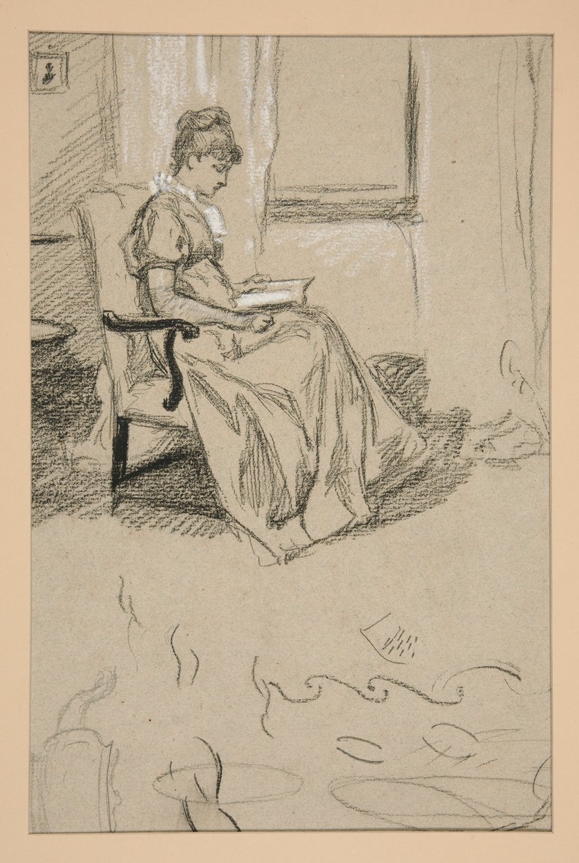Portræt af Mrs. Abbey, læser af Edwin Austin Abbey