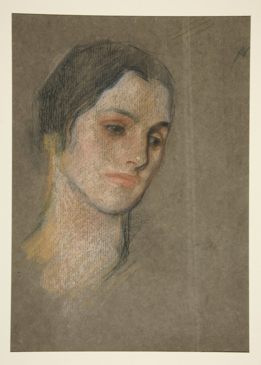 Portræt af en uidentificeret kvinde af Edwin Austin Abbey