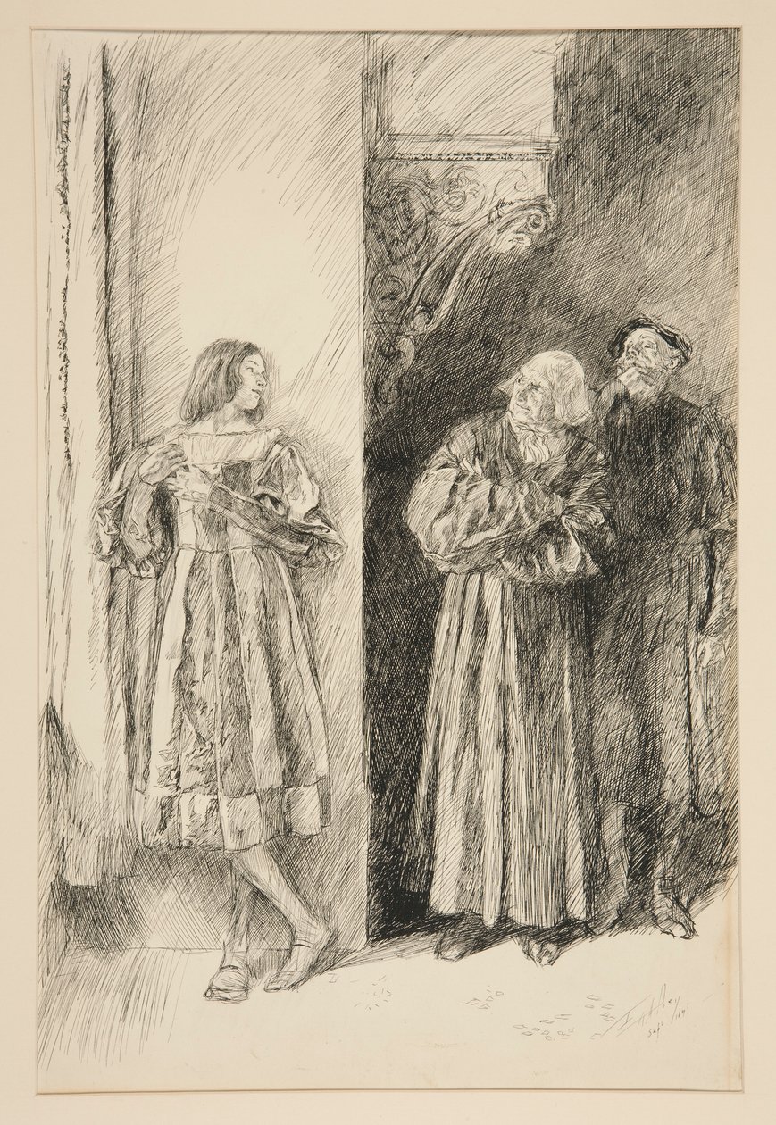 Proteus og Antonio, fra 1. akt, scene iii, Two Gentlemen of Verona af Edwin Austin Abbey