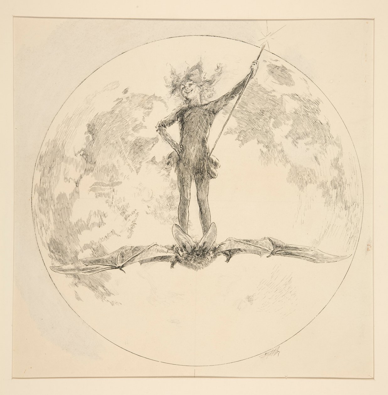 Puck, illustration til 2. akt, Scene II, En skærsommernat af Edwin Austin Abbey