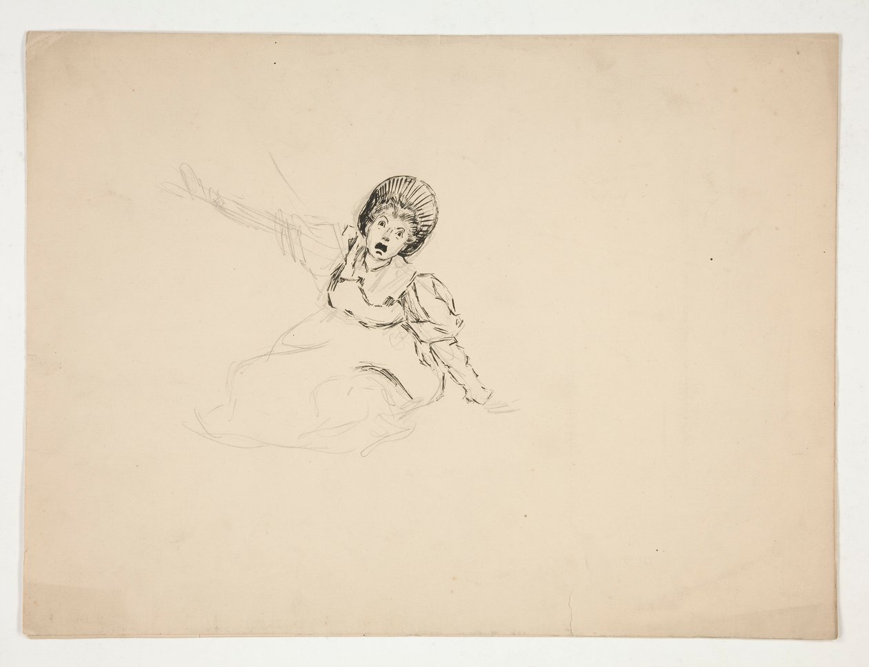 Skrigende kvinde (studie for .3439), sketch til The Lay of the Lobster af Edwin Austin Abbey