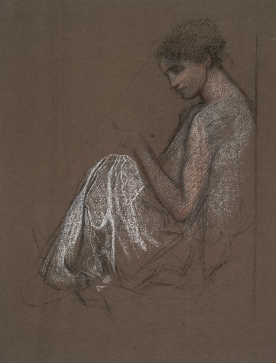 Siddende kvindefigur. af Edwin Austin Abbey