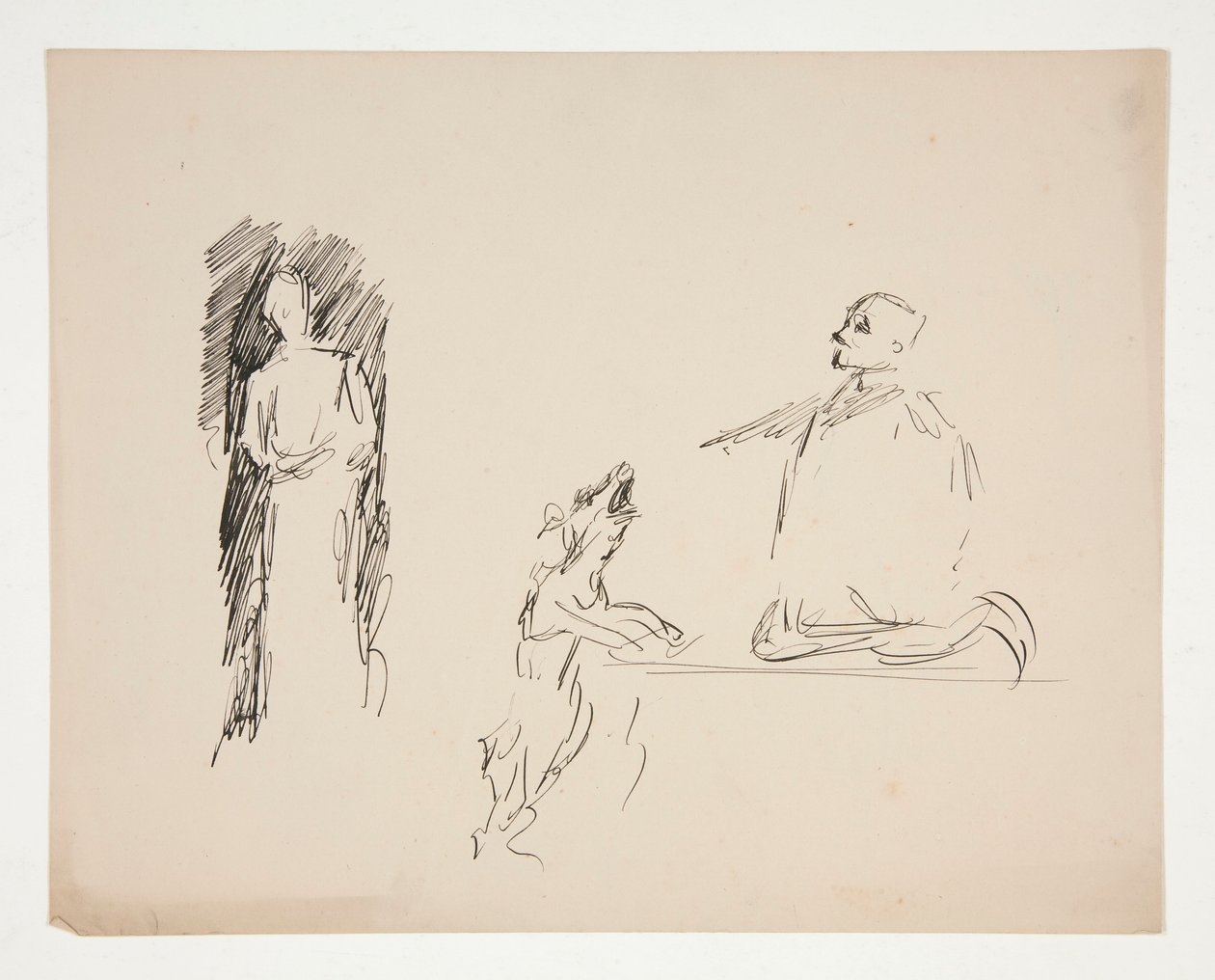 Ark med figurstudier af Edwin Austin Abbey