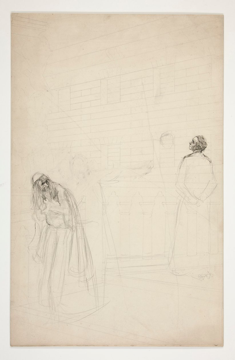 Shylock på broen - 1. akt, købmand i Venedig af Edwin Austin Abbey