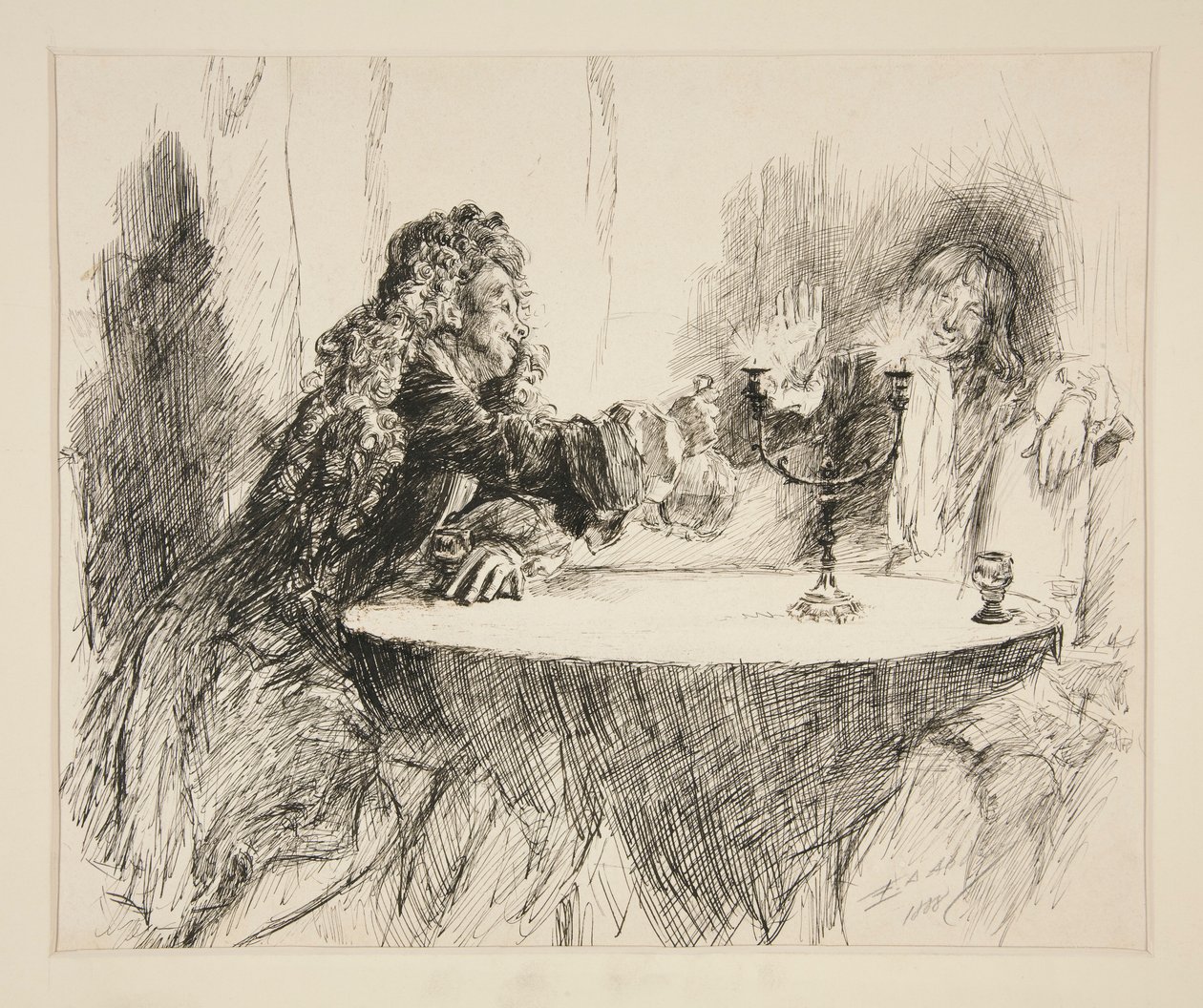 Skitse til The Noble Patron af Edwin Austin Abbey