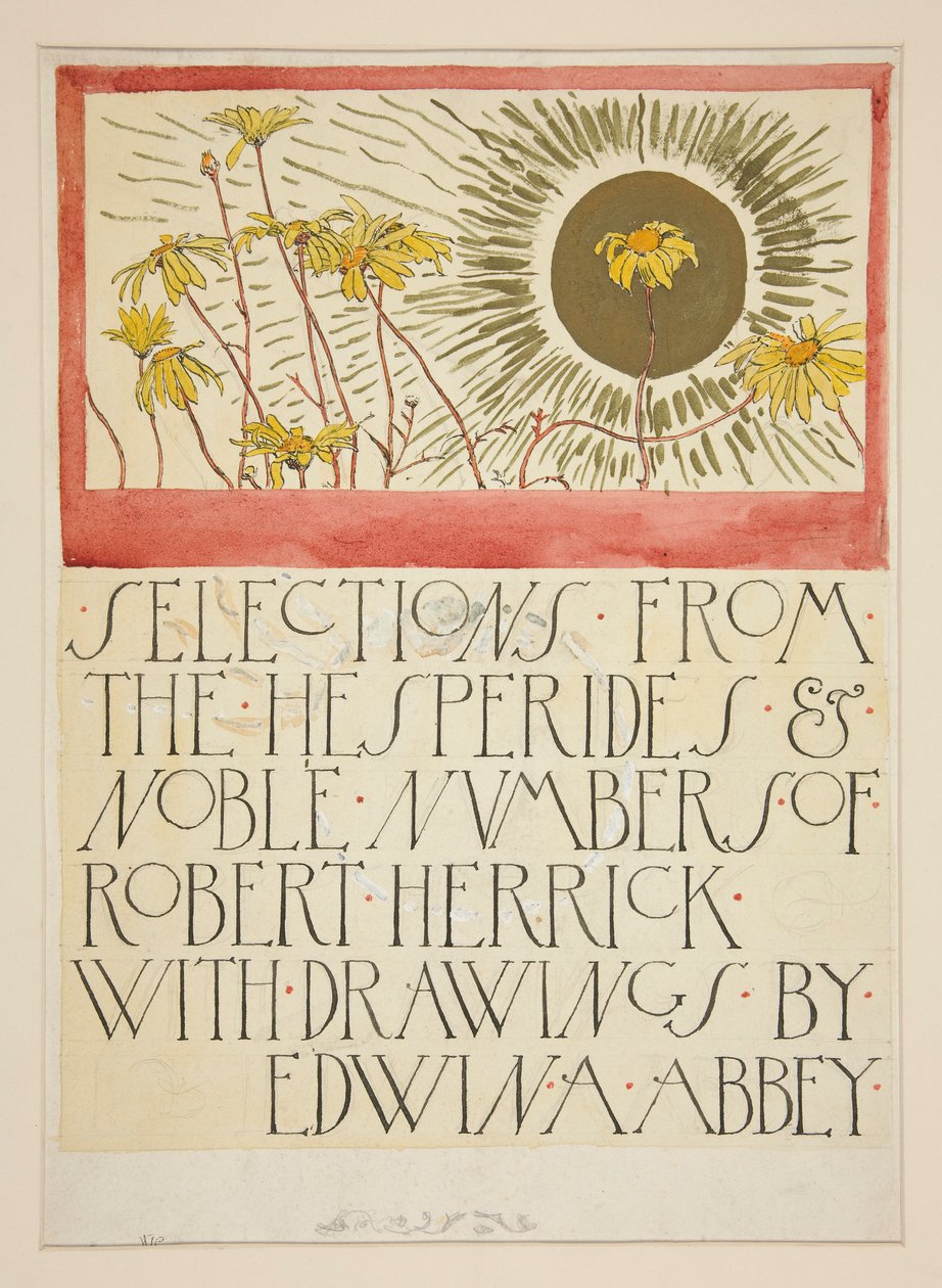 Skitse til en illustration til Selections from the Poetry of Robert Herrick (bog udgivet af Harper i 1882, tidligere udgivet i Harper af Edwin Austin Abbey