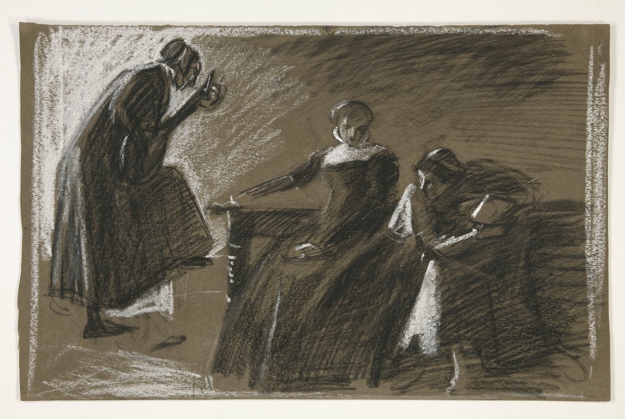 Skitse til et uidentificeret Shakespeare-skuespil af Edwin Austin Abbey