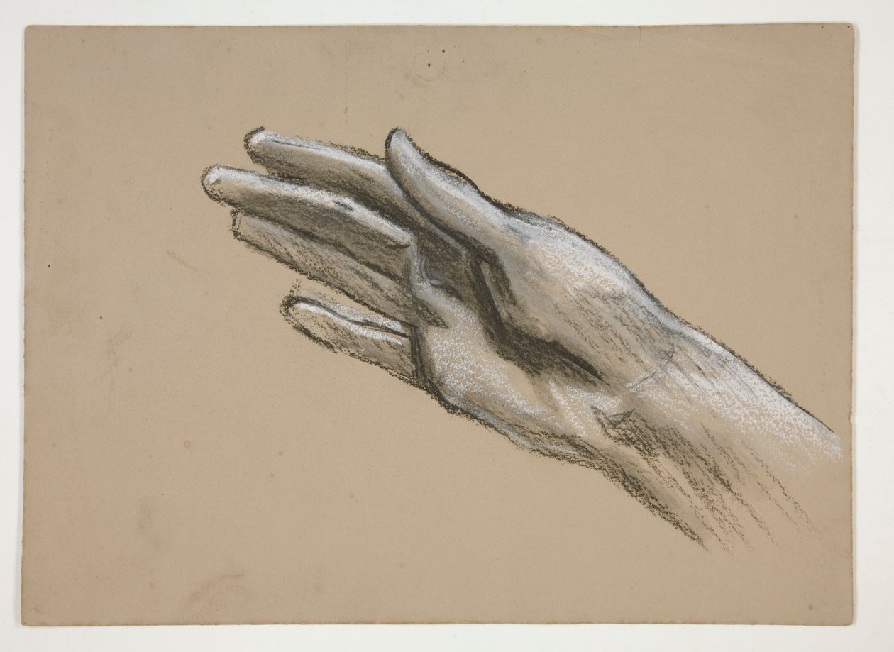 Skitse af en hånd (recto); Kompositionsstudier til et teaterstykke (?) (verso) af Edwin Austin Abbey