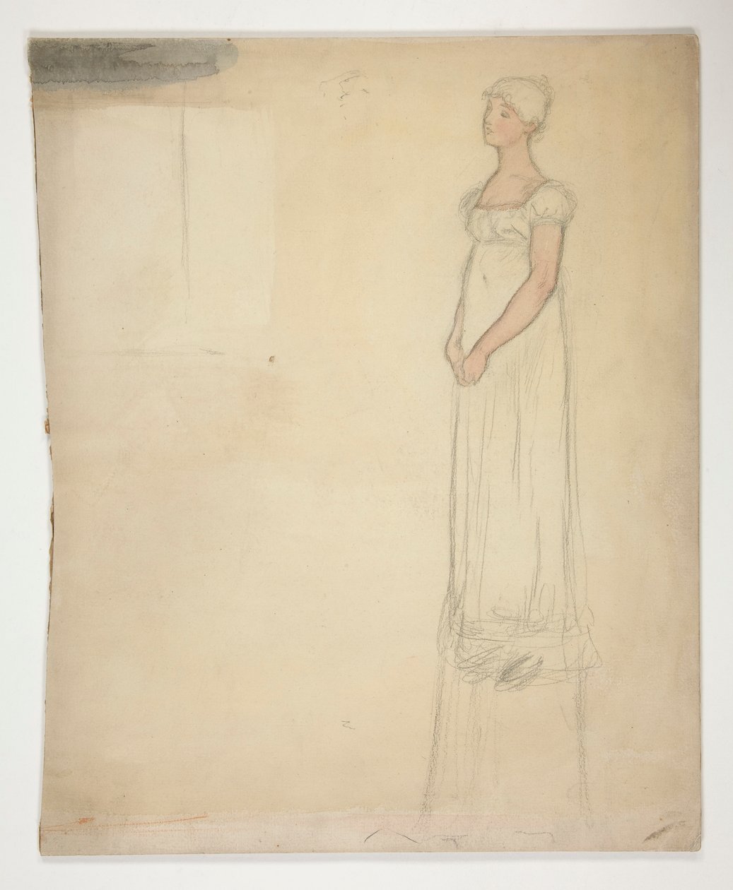 Skitse af en kvinde - kostumestudie til et teaterstykke? af Edwin Austin Abbey