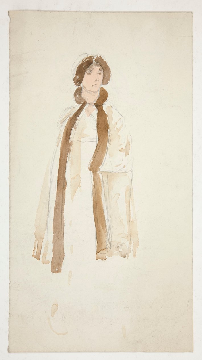 Skitse af en kvinde - kostumestudie til et teaterstykke? af Edwin Austin Abbey