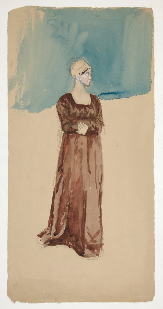 Skitse af en kvinde - uidentificeret af Edwin Austin Abbey