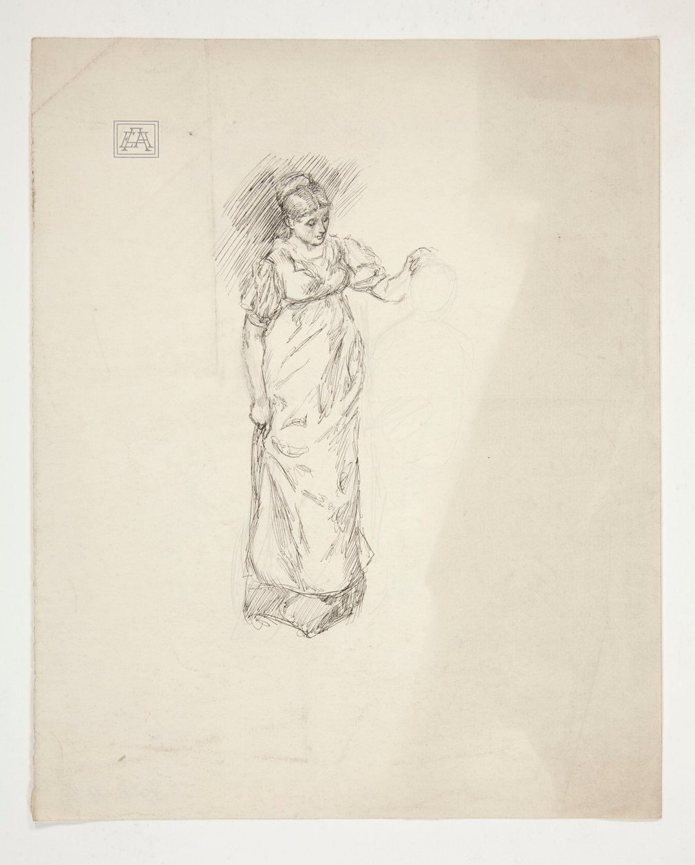 Skitse af en kvinde - uidentificeret illustration af Edwin Austin Abbey