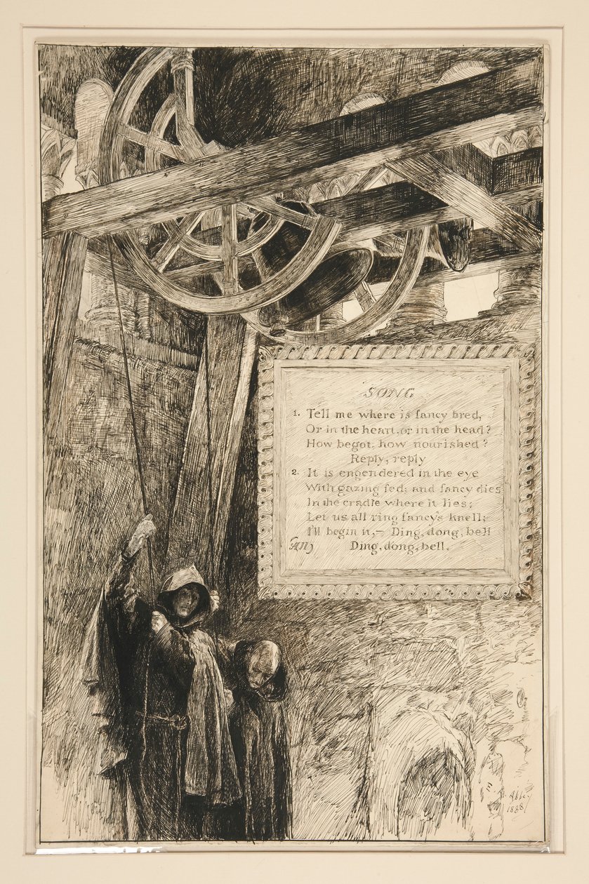 Sang, fra akt III, Scene II, Købmand af Venedig af Edwin Austin Abbey