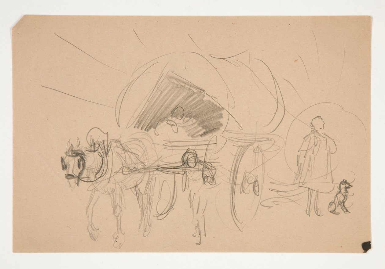Studie til .1201 - illustration til Oliver Goldsmith af Edwin Austin Abbey