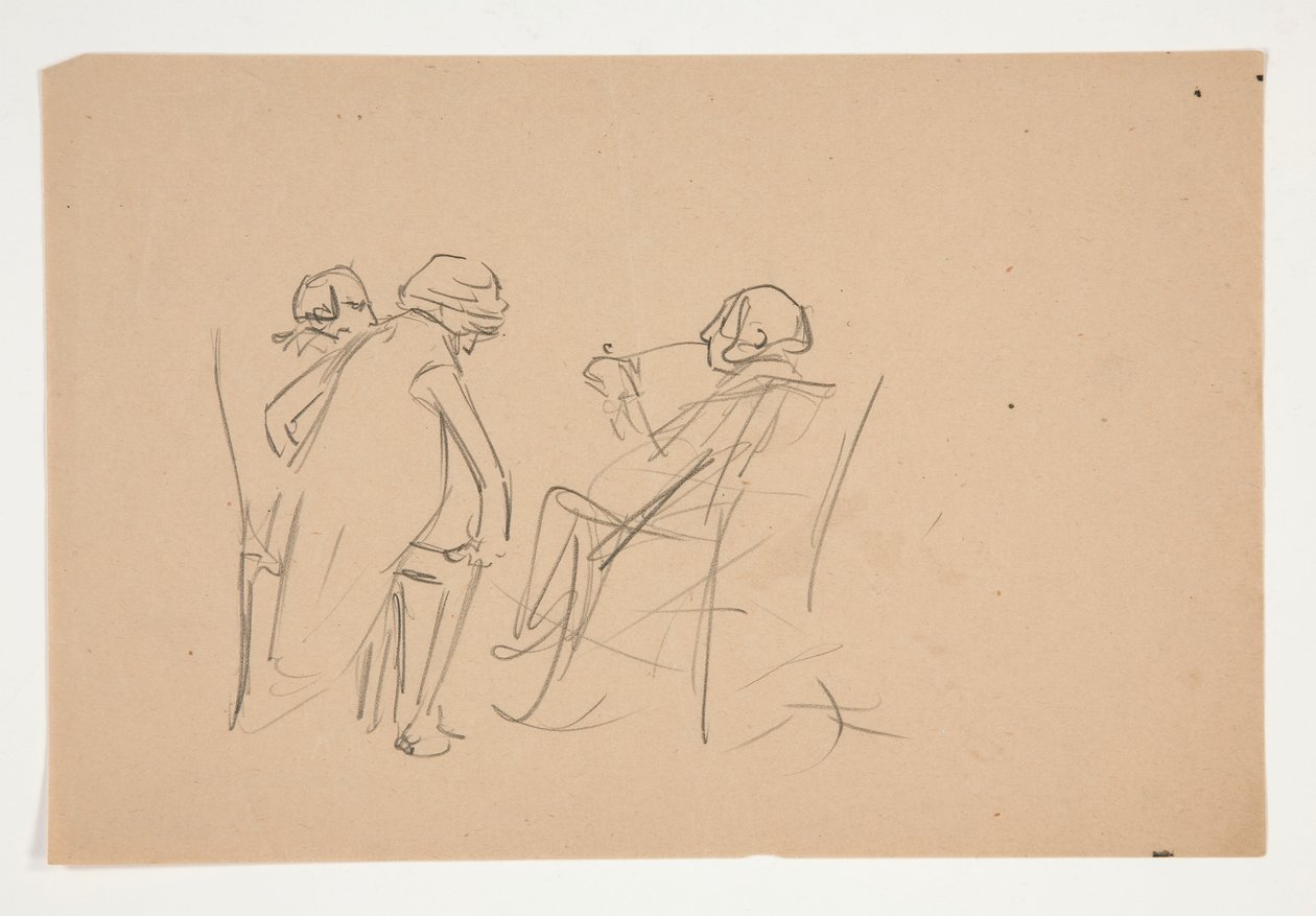Studie til .1207 - illustration til Oliver Goldsmith af Edwin Austin Abbey