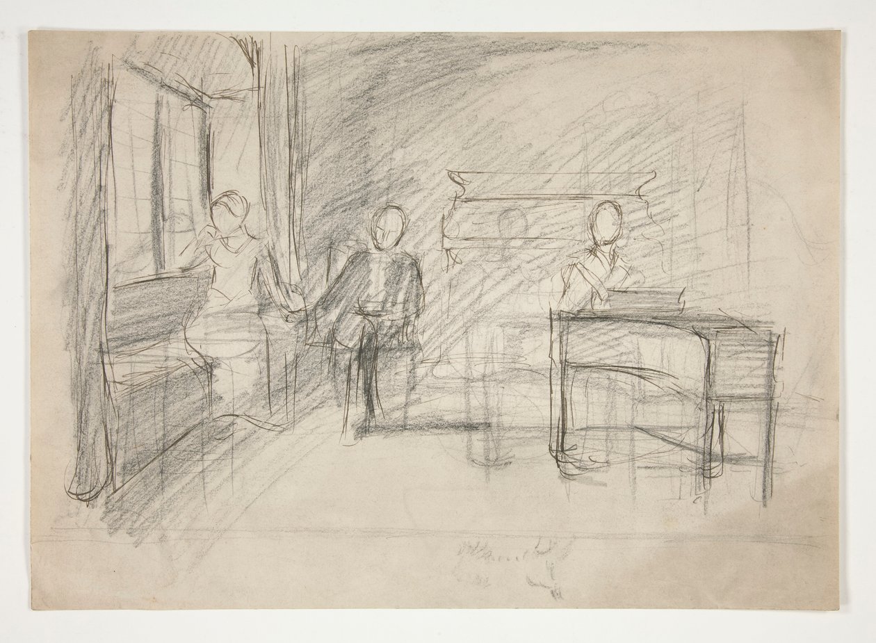 Studie til en gammel sang(?) (akvarel) af Edwin Austin Abbey
