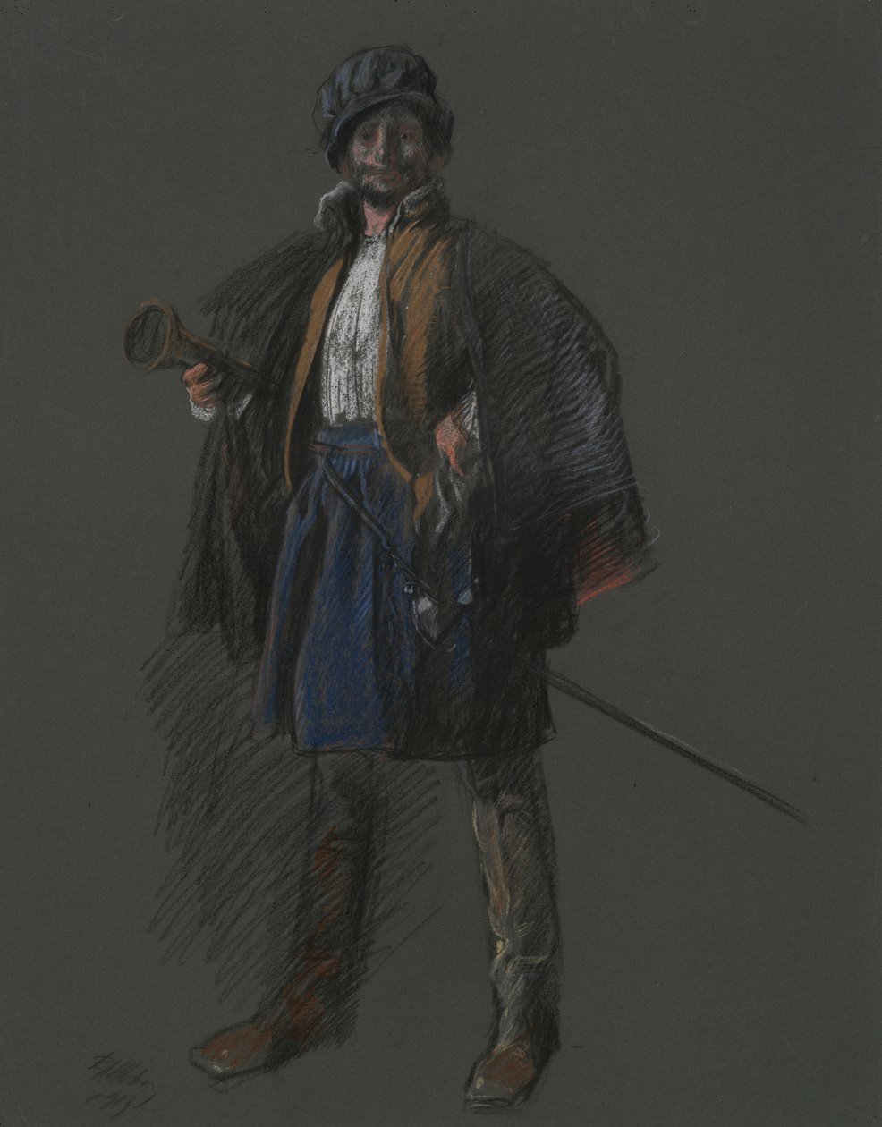 Studie for Apotheosis of Pa.: Hudson (?) af Edwin Austin Abbey