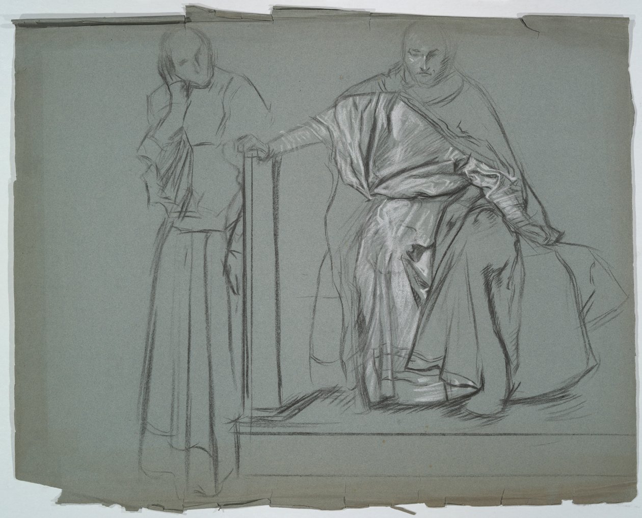 Studie for King og ledsagere i Hamlet af Edwin Austin Abbey