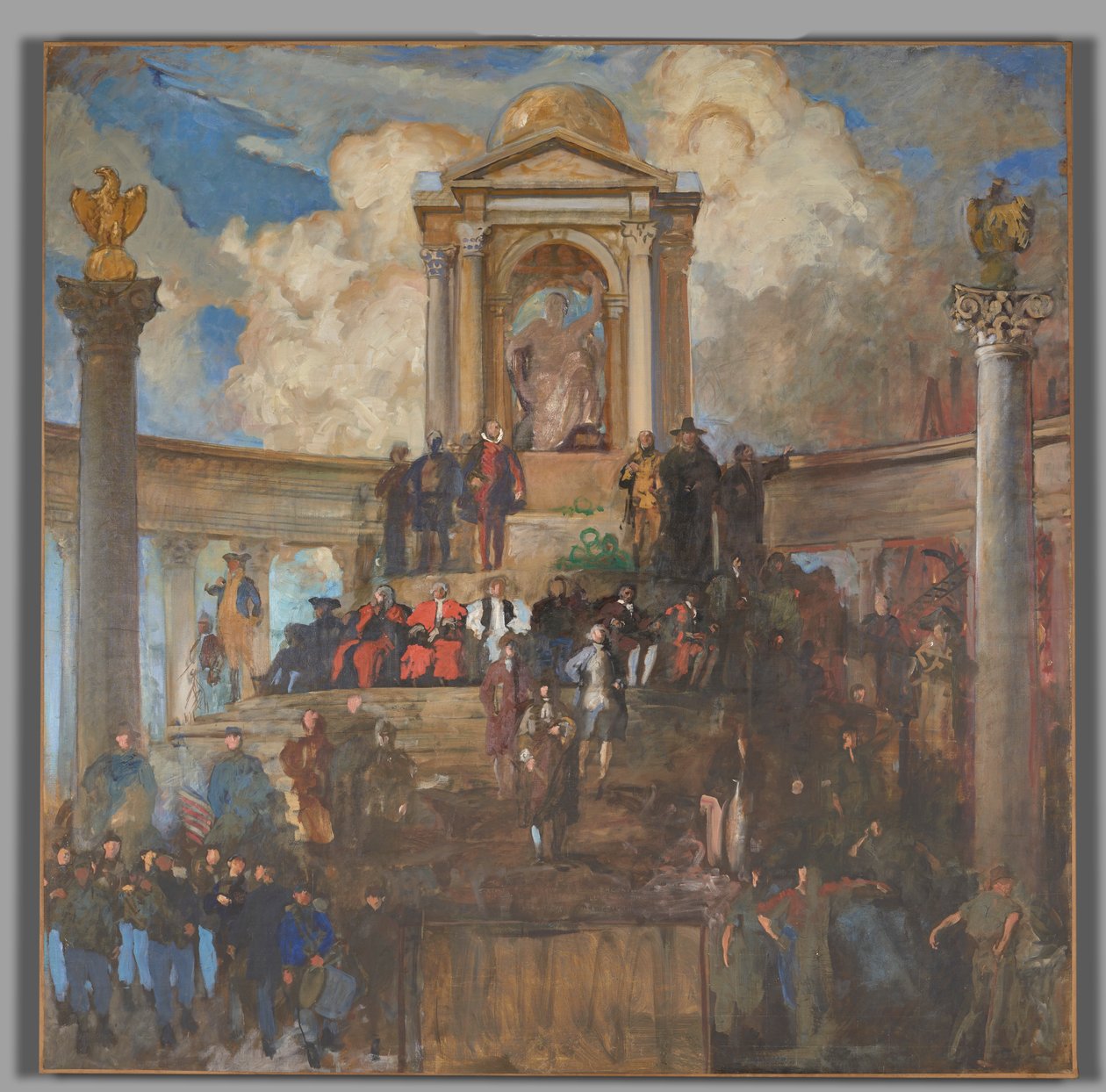Undersøgelse for The Apotheosis of Pennsylvania, Repræsentanternes Hus, Pennsylvania State Capitol, Harrisburg af Edwin Austin Abbey