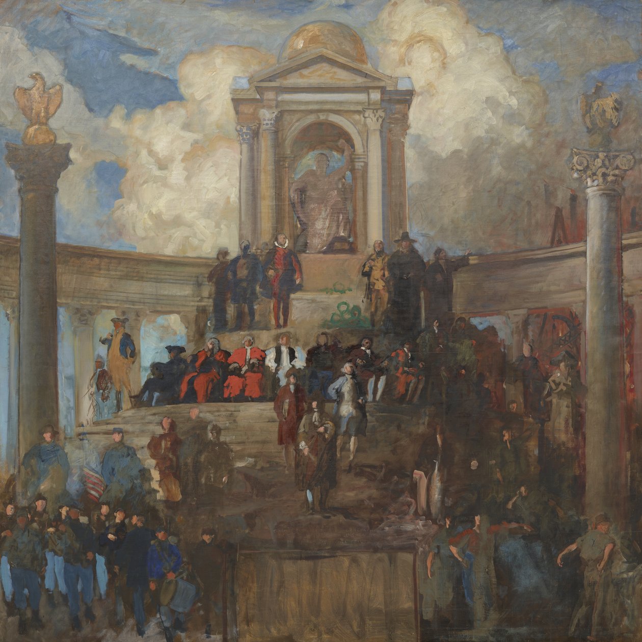 Undersøgelse for The Apotheosis of Pennsylvania for Repræsentanternes Hus, ca. 1902-11 af Edwin Austin Abbey
