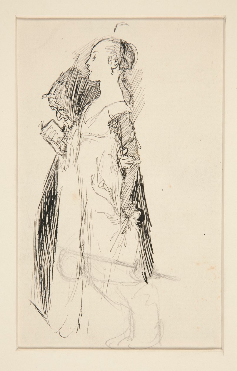 Studie for The Education of Isabella (oliemaleri) af Edwin Austin Abbey