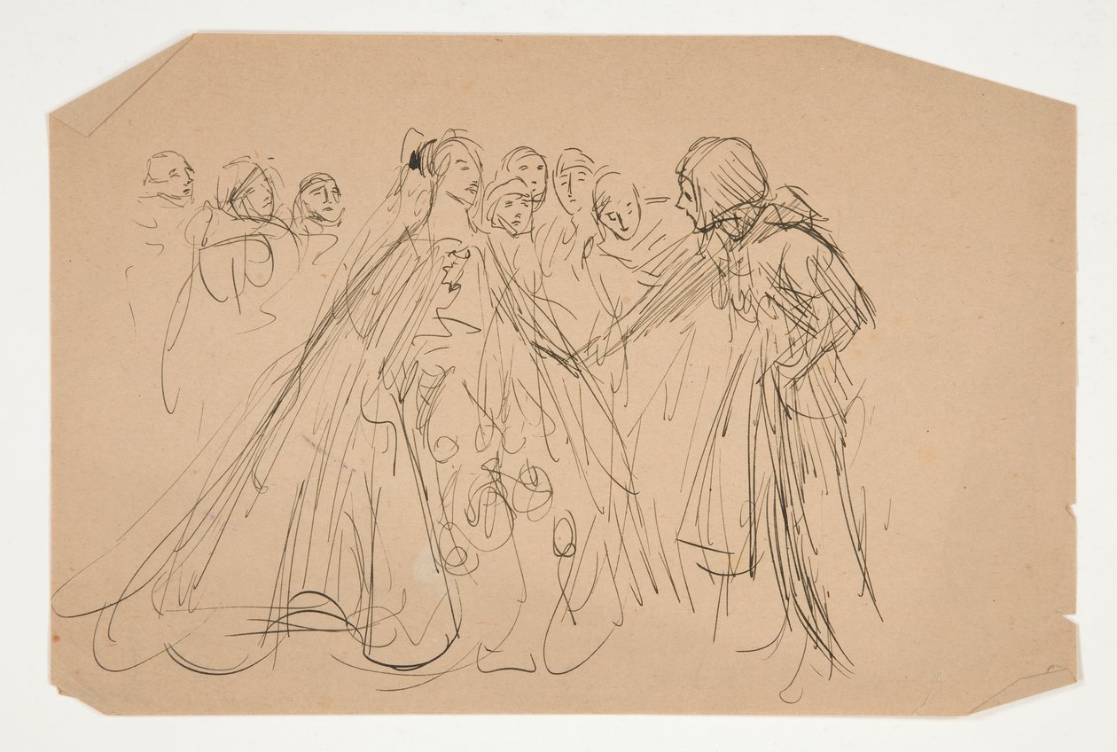 Studie til The Quest of the Holy Grail (serie på femten malerier til Boston Public Library, afsluttet i 1901) af Edwin Austin Abbey