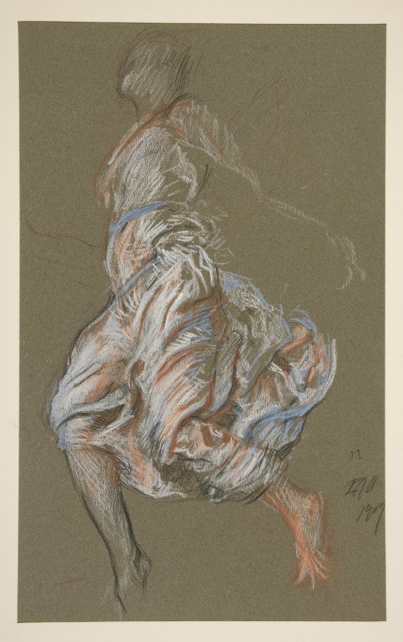 Undersøgelse for figur af 11 am in af Edwin Austin Abbey