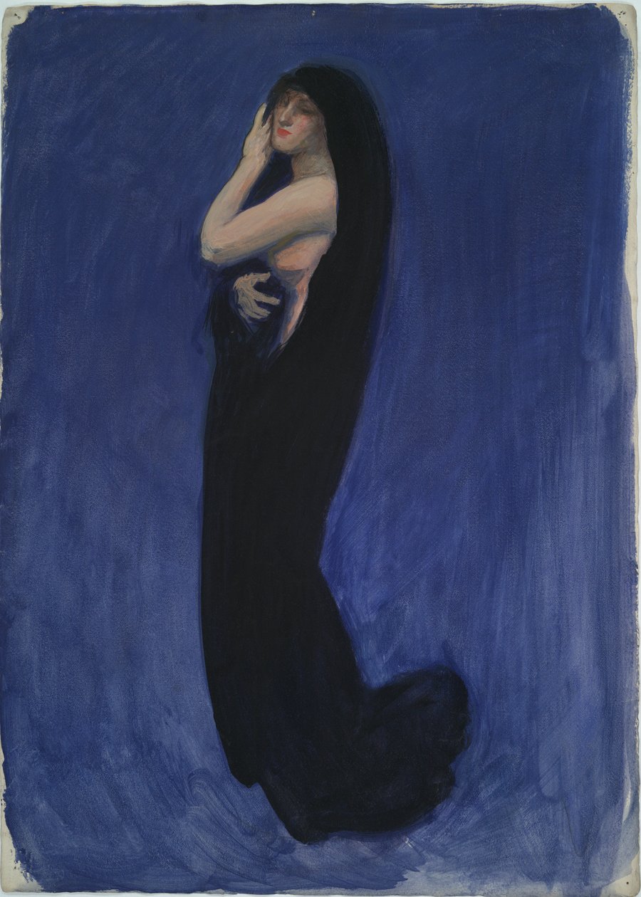 Undersøgelse for figur af 4 am in af Edwin Austin Abbey