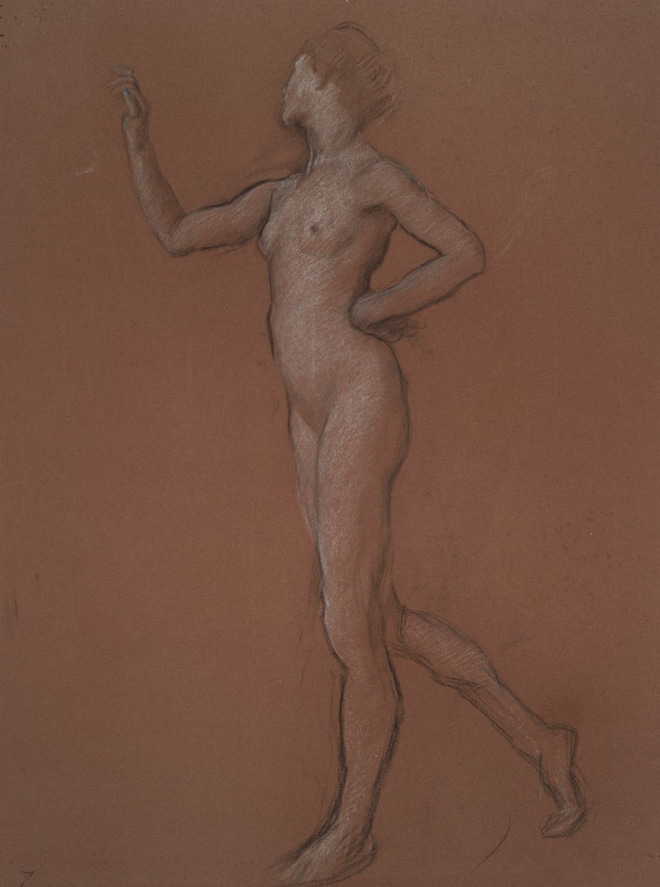 Undersøgelse for figur af 7 am for af Edwin Austin Abbey