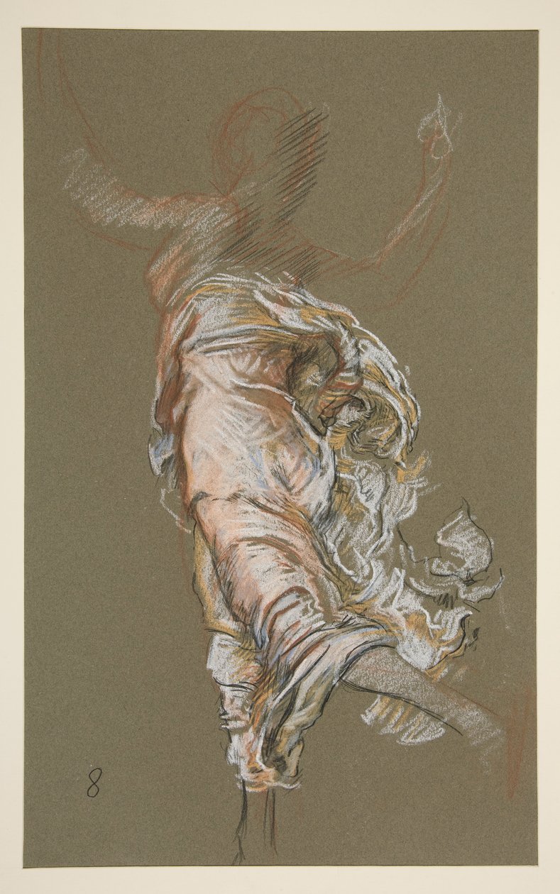 Undersøgelse for figur af 8 am in af Edwin Austin Abbey