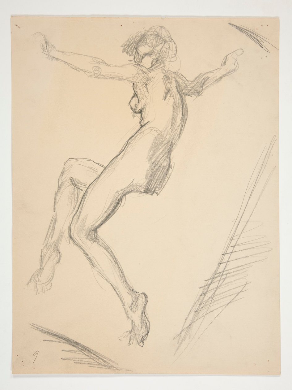 Undersøgelse for figur kl. 9 til af Edwin Austin Abbey