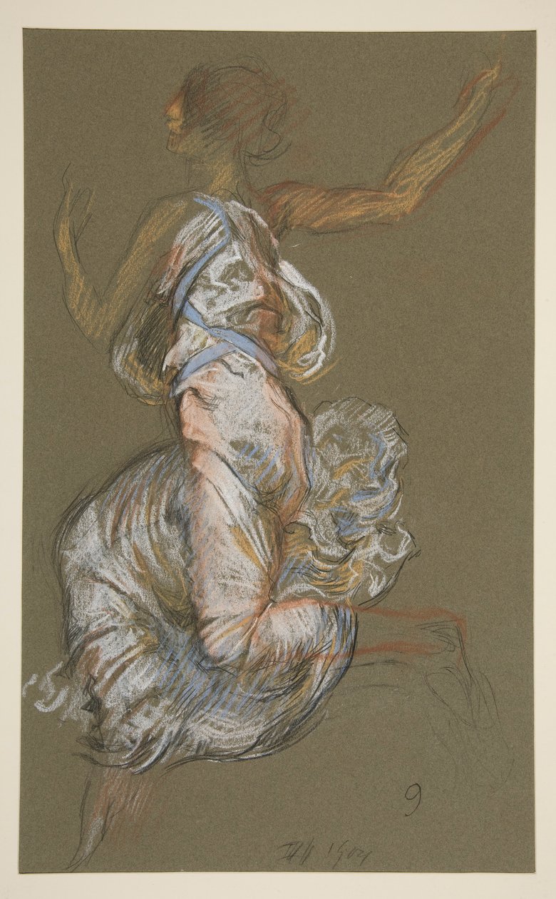 Undersøgelse for figur af 9 am in af Edwin Austin Abbey