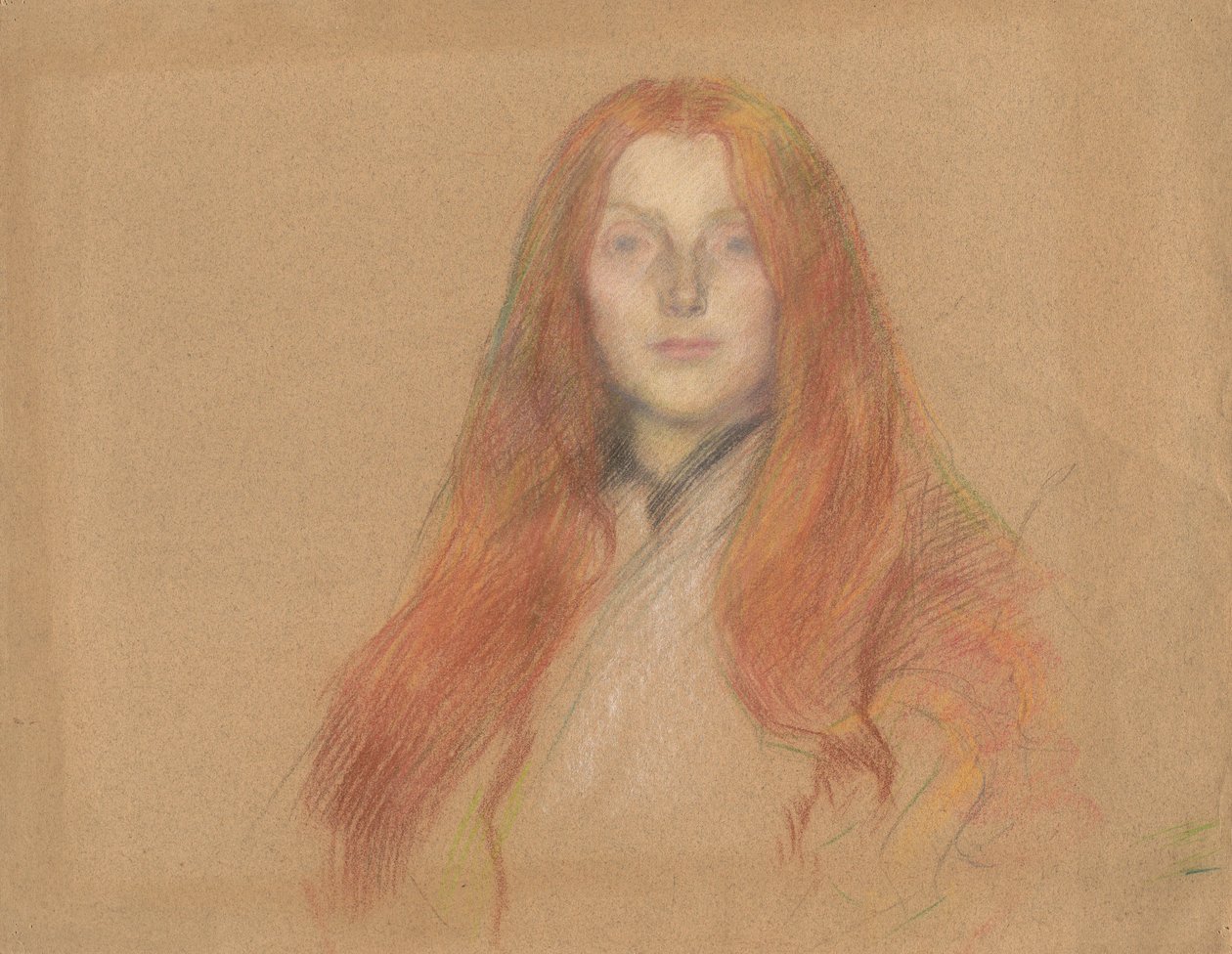 Studie for leder af Ophelia af Edwin Austin Abbey