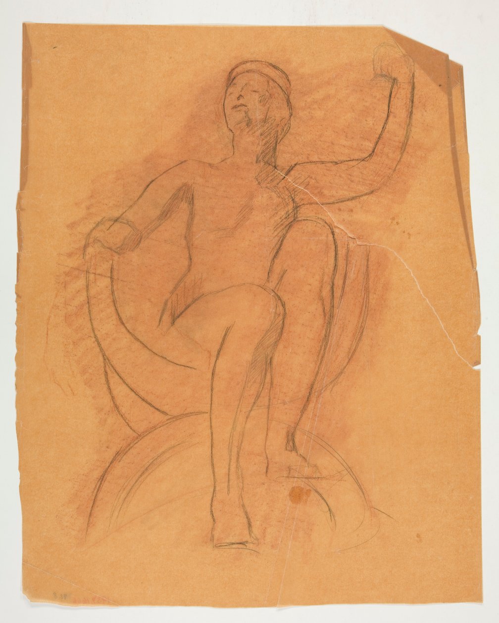 Undersøgelse for Genius of State-figuren i af Edwin Austin Abbey