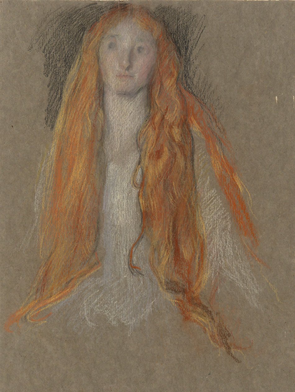 Undersøgelse for hovedet af Ophelia, i The Play Scene, i Hamlet af Edwin Austin Abbey