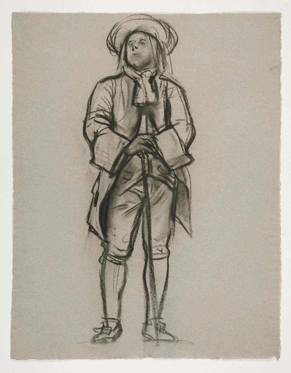 Undersøgelse af figuren Penn(?) eller Franklin(?) til vægmaleri i statens hovedbygning i Harrisburg, Pennsylvania, 1902-1911 (fuldført af John Singer Sargent) af Edwin Austin Abbey