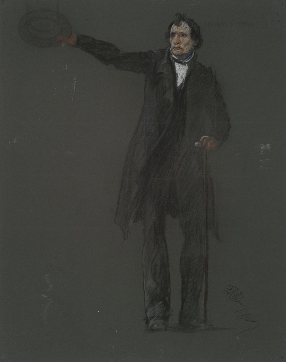 Undersøgelse af figuren Thaddeus Stevens, i af Edwin Austin Abbey