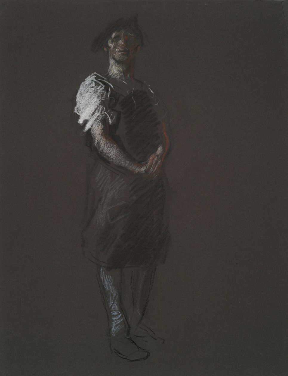 Undersøgelse for figuren af en arbejder, i af Edwin Austin Abbey