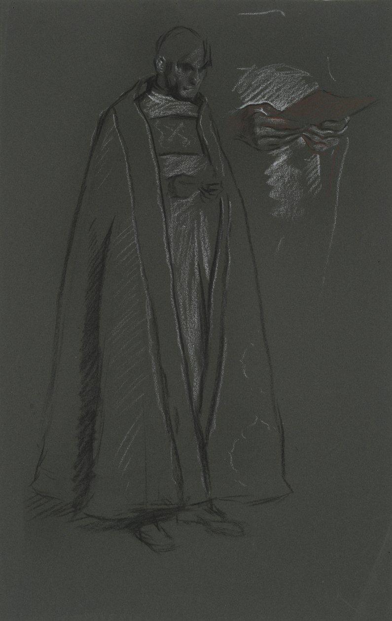 Studie af biskop til kroning af Edward VII af Edwin Austin Abbey
