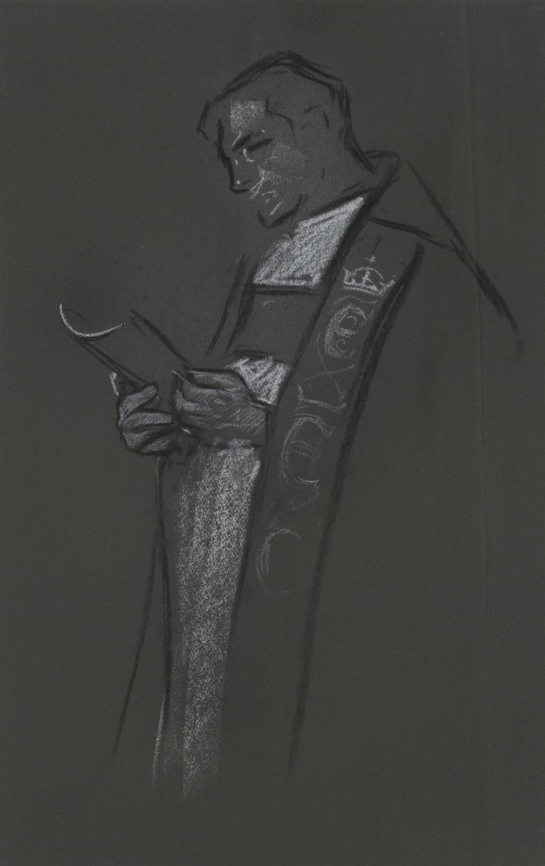 Studie af biskop til kroning af Edward VII af Edwin Austin Abbey