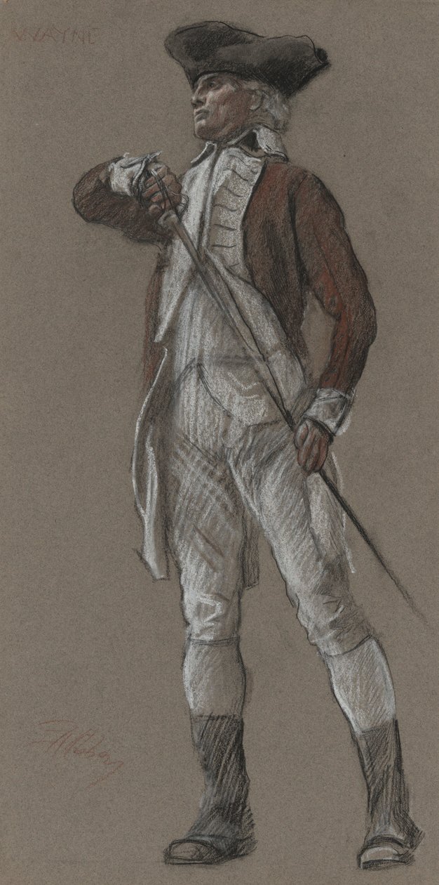 Studie af general Wayne, til vægmaleri i statens hovedbygning (Apotheosis of Pennsylvania) i Harrisburg, Pennsylvania, 1902-1911 (fuldført af John Singer Sargent) af Edwin Austin Abbey