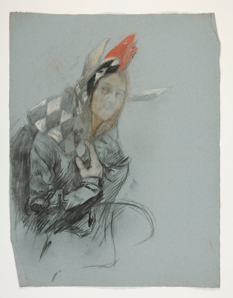 Studie af Jester (ubrugt), for Quest of the Holy Grail (en serie på femten malerier til Boston Public Library, afsluttet i 1901) af Edwin Austin Abbey