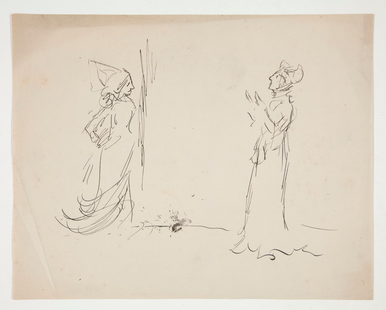 Studie af to figurer, fra kærlighed af Edwin Austin Abbey