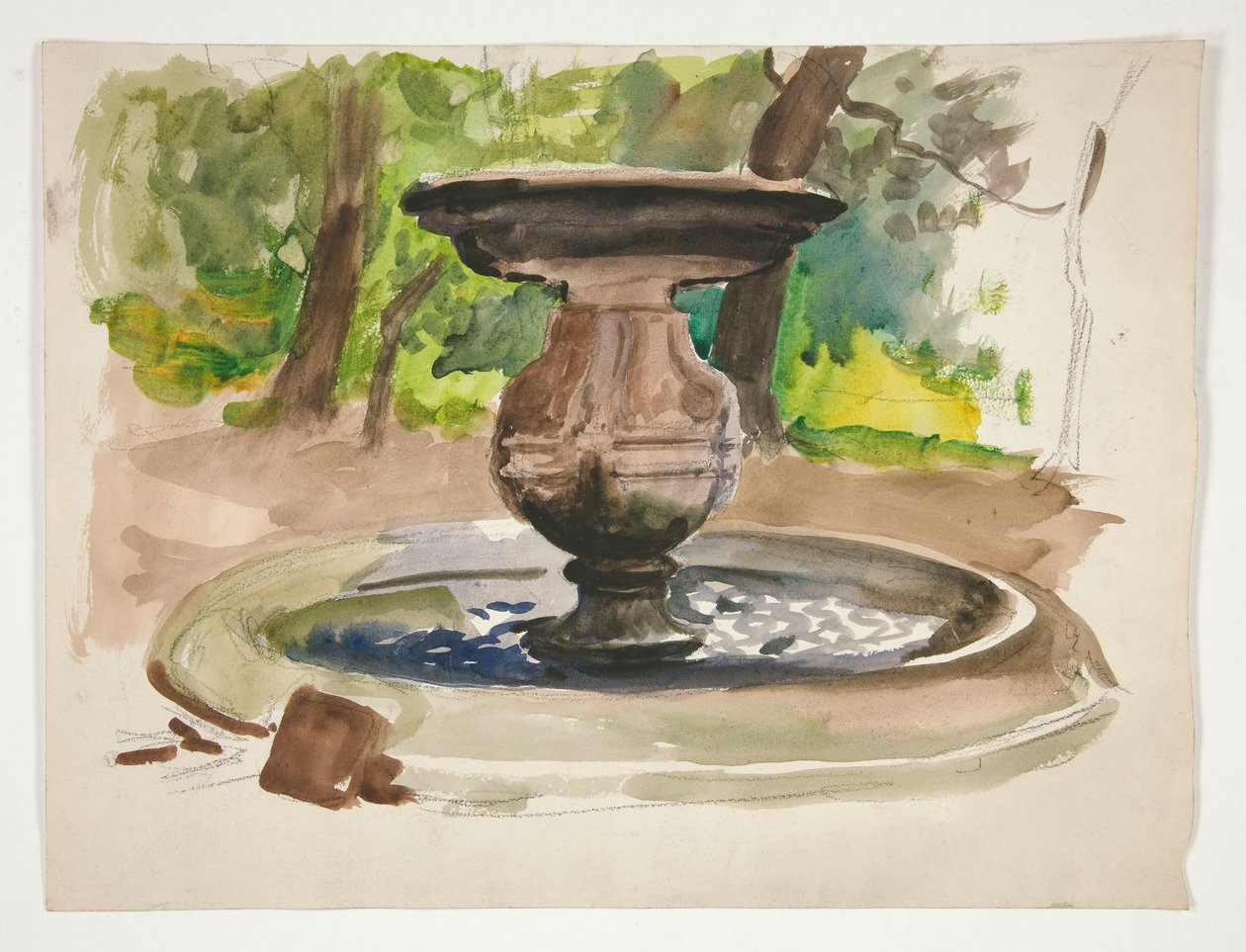 Studie af et springvand af Edwin Austin Abbey