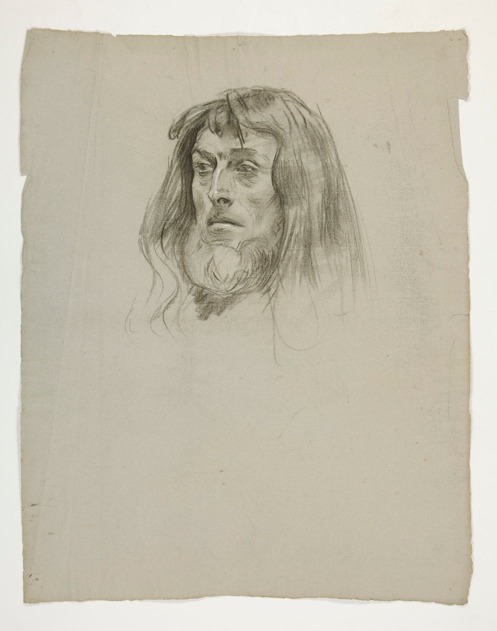 Studie af et hoved til kong Arthur af Edwin Austin Abbey