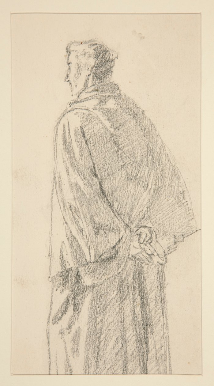 Studie af en mand i kappe af Edwin Austin Abbey